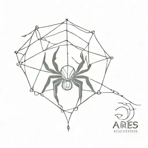 Aries Sign And Spider Web