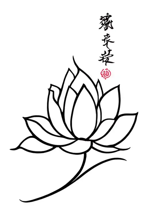 Lotus Flower With Hand Writing