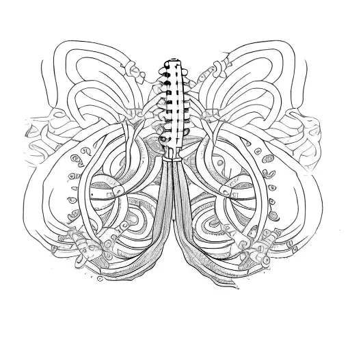 A Long Patron Tattoo Design For The Spinal Column Very Original For A Girl
