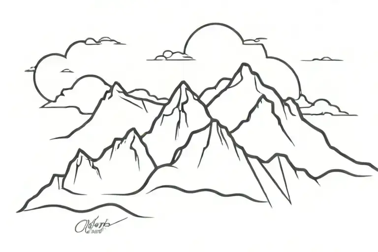 Mountain Silhouette Intertwined