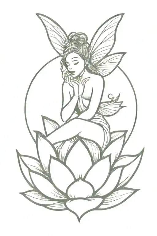Tiny Fairy Coming Out Of A Lotus