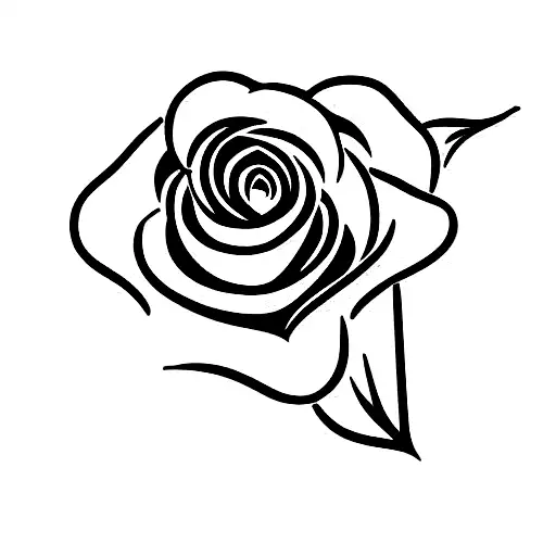 Single Rose And Single Lily Stencil To Create The Outline Of A Heart