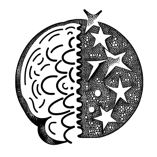 Brain Made Of Different Planets With Stars Around It