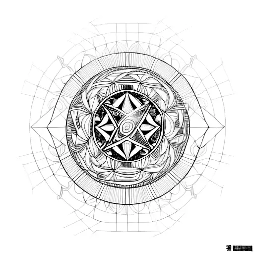 A Mandala Design Featuring Elements Of Basketball And Hip-hop Music Intertwined