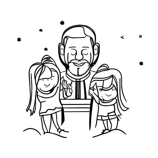 Dad With Is Two Little Girls