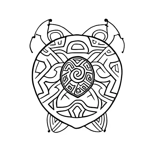 A Maori Style Turtle With Messy And Not Symmetrical
