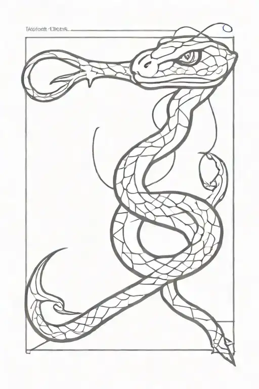 Snake Tattoo With Sword Stabbing Through It