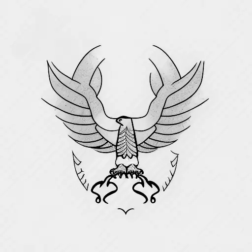 Minimalist Tattoo Featuring A Stylized Eagle With A Subtle Message Of Perseverance
