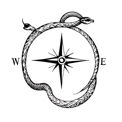 Compass With Snakes Wrapped