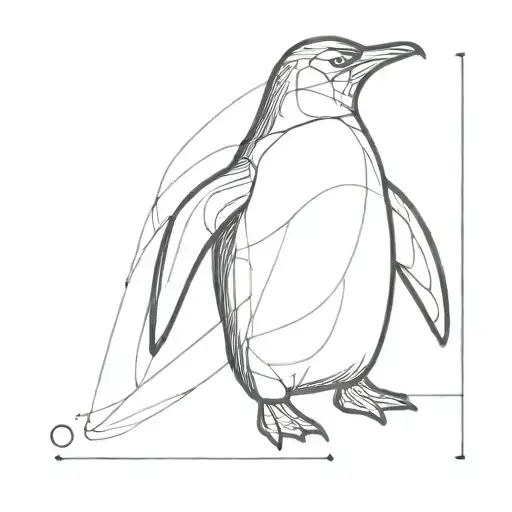 Thin Line Penguin Wearing