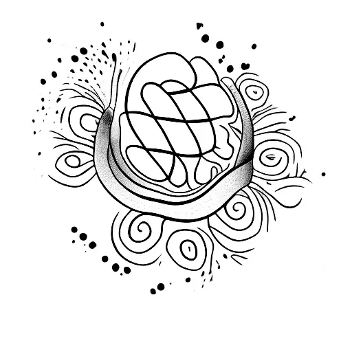 Violet Flower With A Cancer Ribbon And Handprint And Footprint