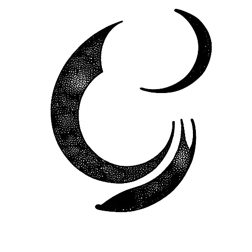 A Crescent Moon With A Rose Touching The Bottom