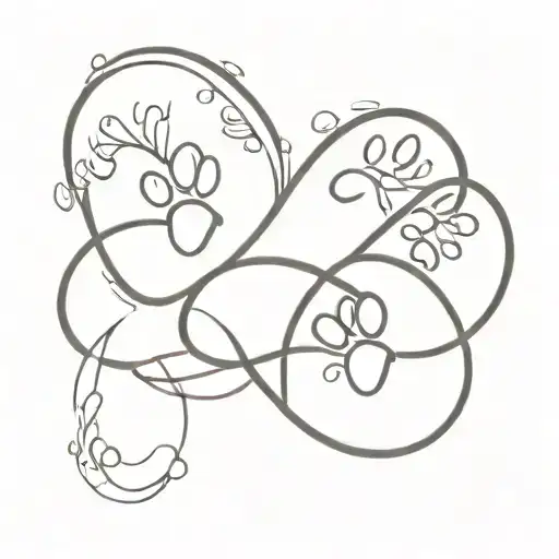 Infinity Symbol With Mom Dad Friends And Dog Paw Prints