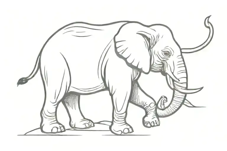 Elephant Holding Trex Arm With Trunk
