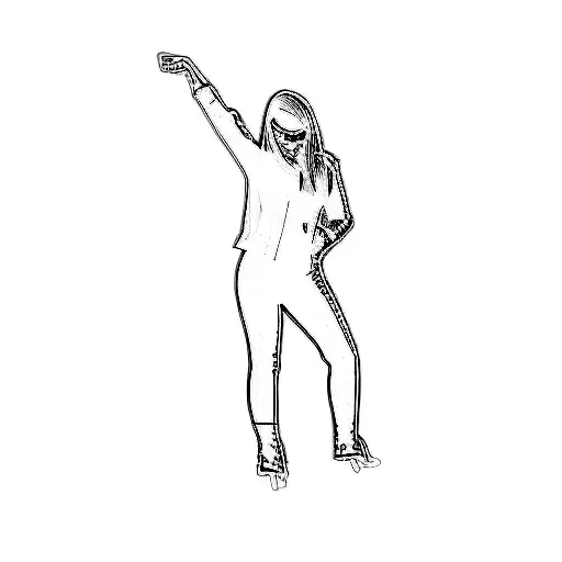 A Woman Dancing On A Black Background