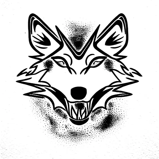 Fire Breathing Wolf With Green Eyes