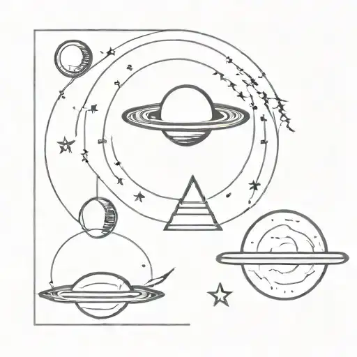 Ufo Saturn And The Moon