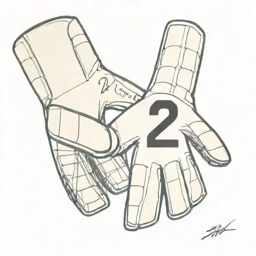 Soccer Goalkeeper Glove With The Number 22