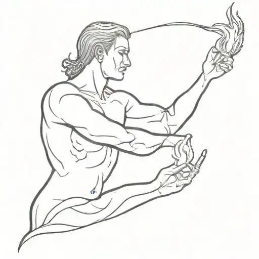 Prometheus Handing Fire To Humans Floating