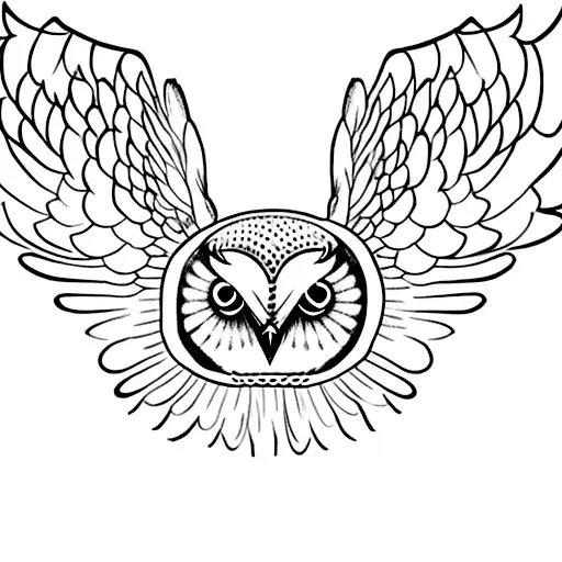 Owl Just Head And Wings By Sude