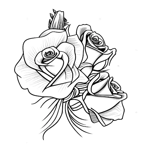 A Gladiolus And Rose