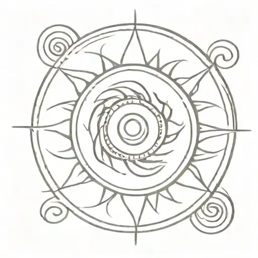 Bohimian Sun With Spiral Center