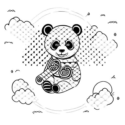 Panda Sentado Dibujando