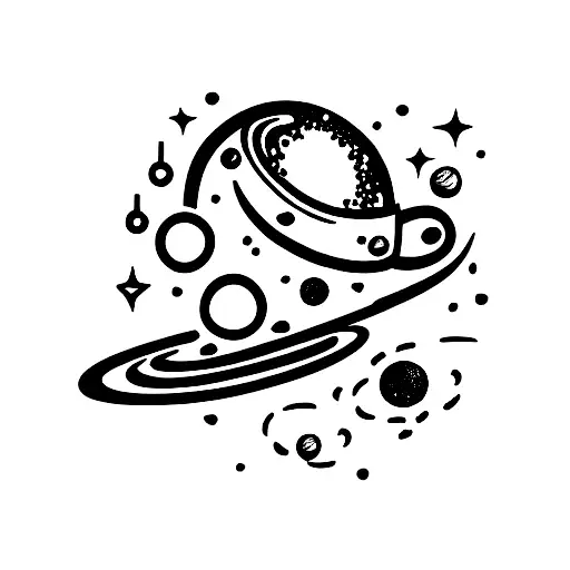 Coffee Mug Spilling Out Space And Planets