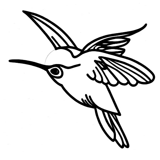 Hummingbird With Wings Wide