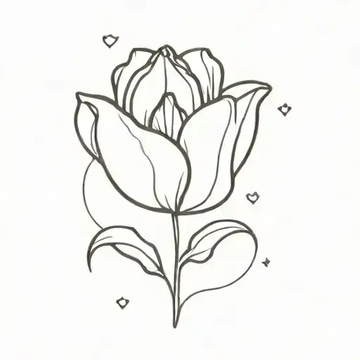 Tulip Flower Bear White Heart