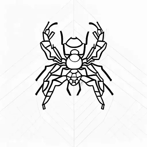 A Spider Blending Into A Geometric Pattern
