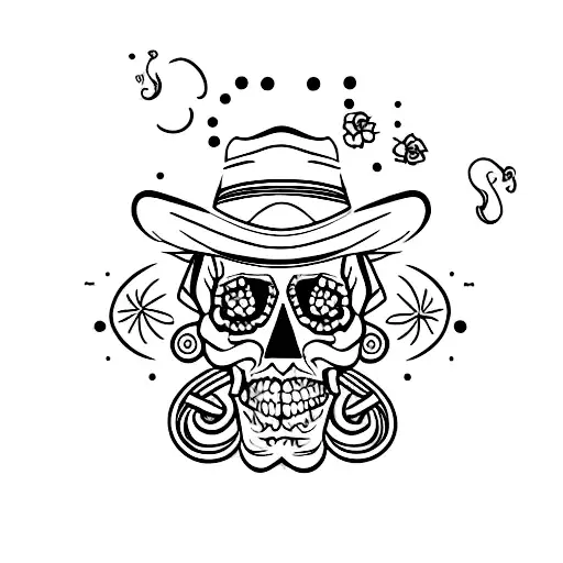 Skull With Cowboy Hat