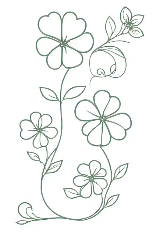 Flowers And Leaf Clover