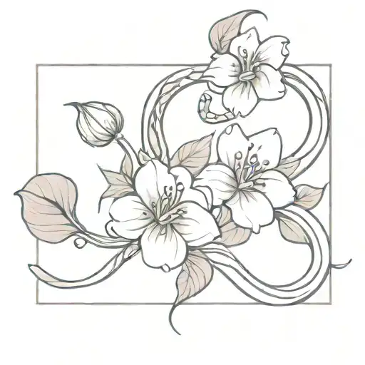 Snake With Lilac Flowers Inside