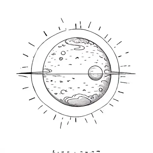 Monitor And Inside It A Whole Univers With A Lot Of Small Palents And Sun
