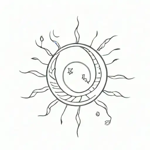 A Small Tattoo With A Moon And A Sun On The Arms For Females