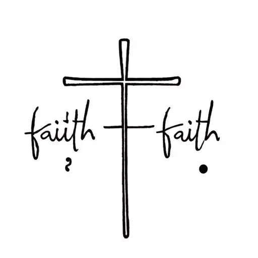 A Cross With The Written Words Faith And A Semicolon With It