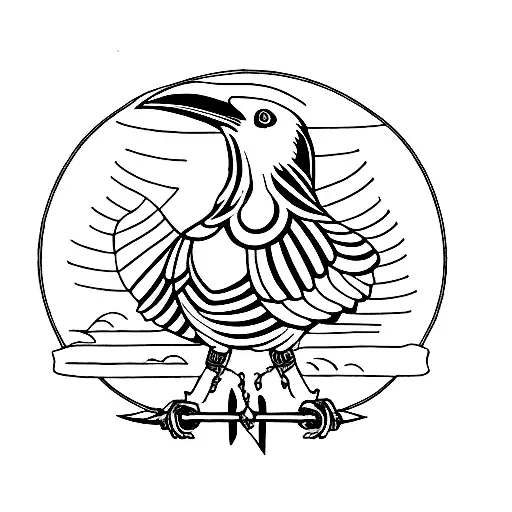 Blacksmith Anvil And Raven