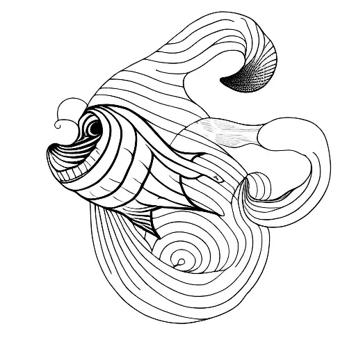 Dark Lineart Ocean Shell