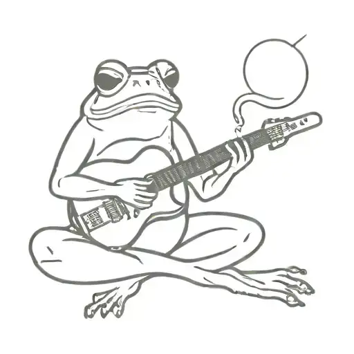 Junkie Frog Smoking And Playing Guitar While Meditating