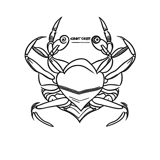 A Heart Intertwined With A Crab And The Word 'Ohana' Incorporated Into The Design