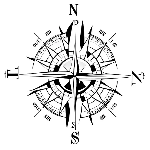 Compass With Footsteps Coming Out Of It