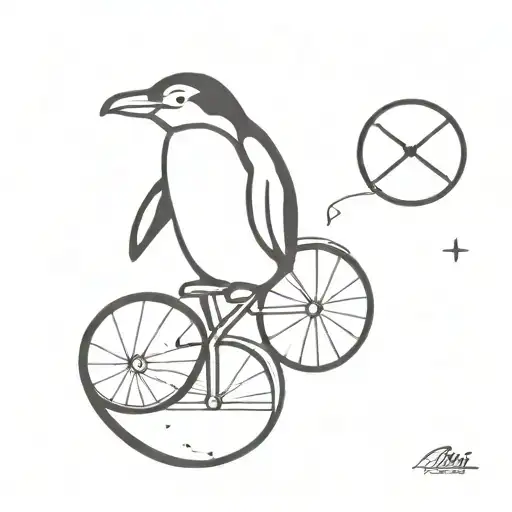 Penguin Riding A Bicycle