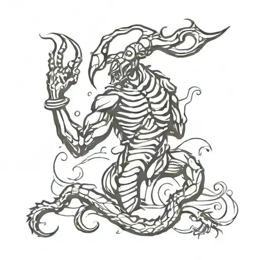 Scorpian With Heart And Water Element
