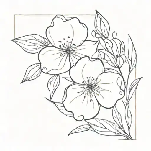 Birth Flower 2 March And December Bouquet Fine Line