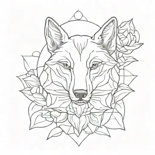 Lotus And Wolf Face
