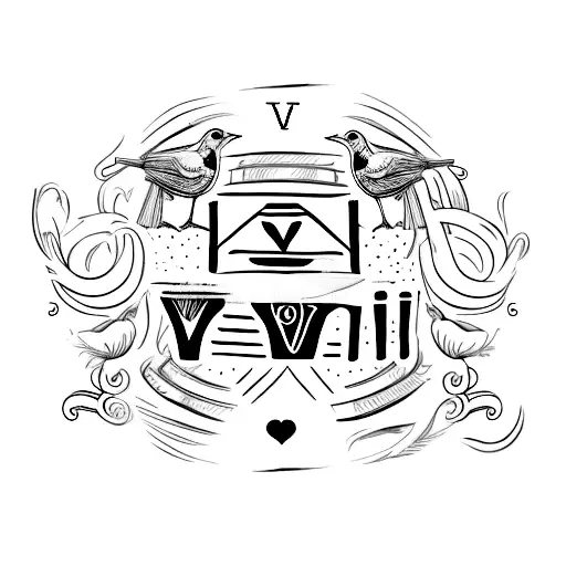 Veni Vidi Vici Text With A Bird