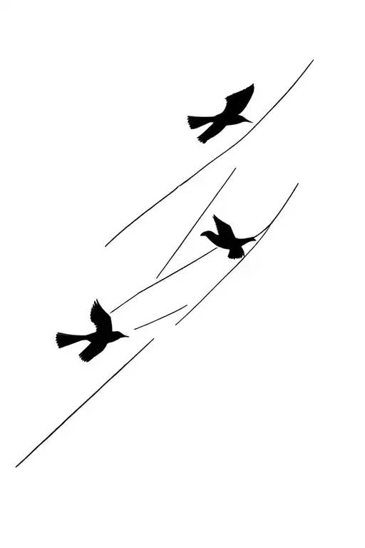 A Flying Sparrow In Different Stages Of A Flight Path In A Straight Line