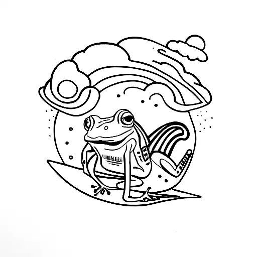 Frog Riding A Spaceship