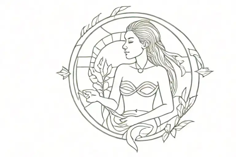Elements Of Mother Earth With An Indigenous Woman In The Middle